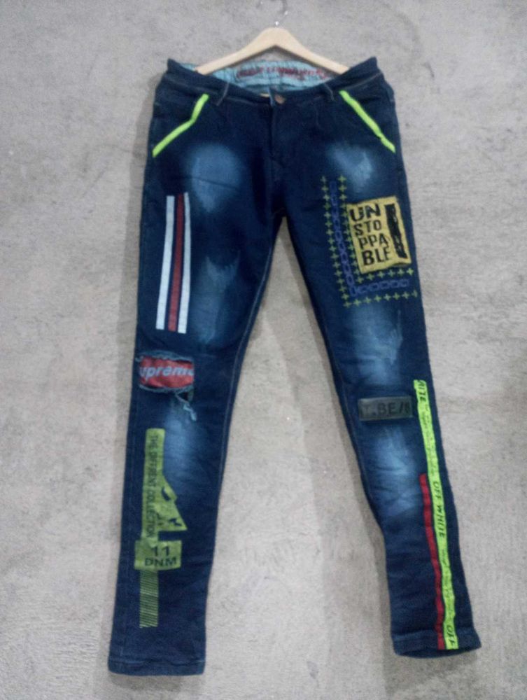 Stylish Graphic Print Jeans