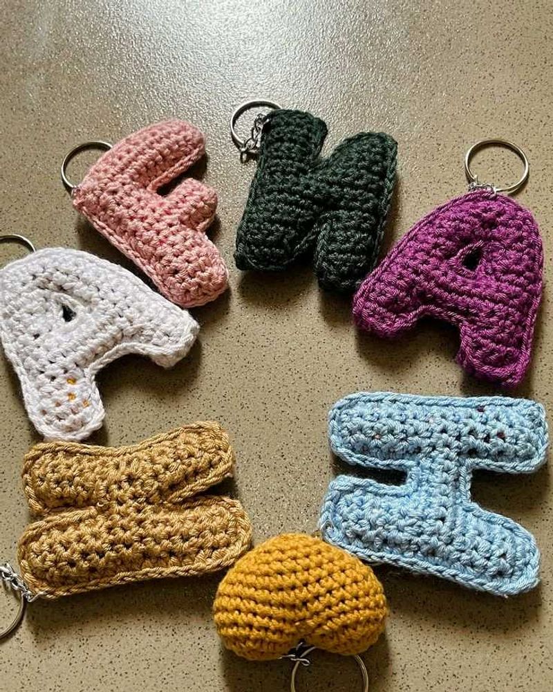 Crochet Initial Keychains