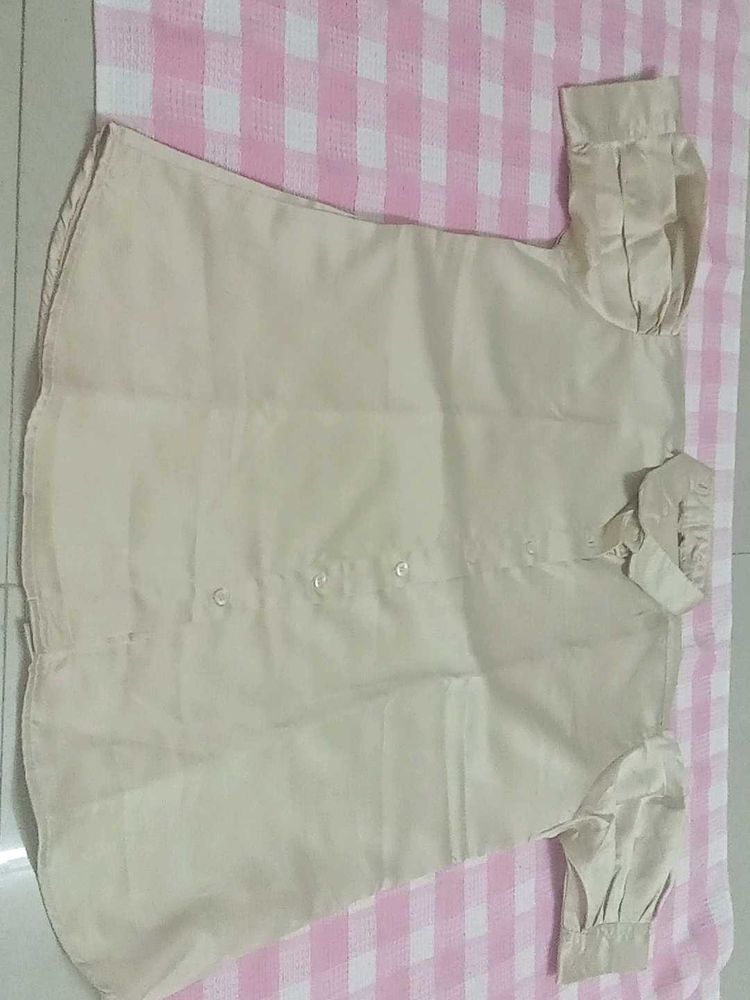 Elegant Cream Puff Sleeve Blouse