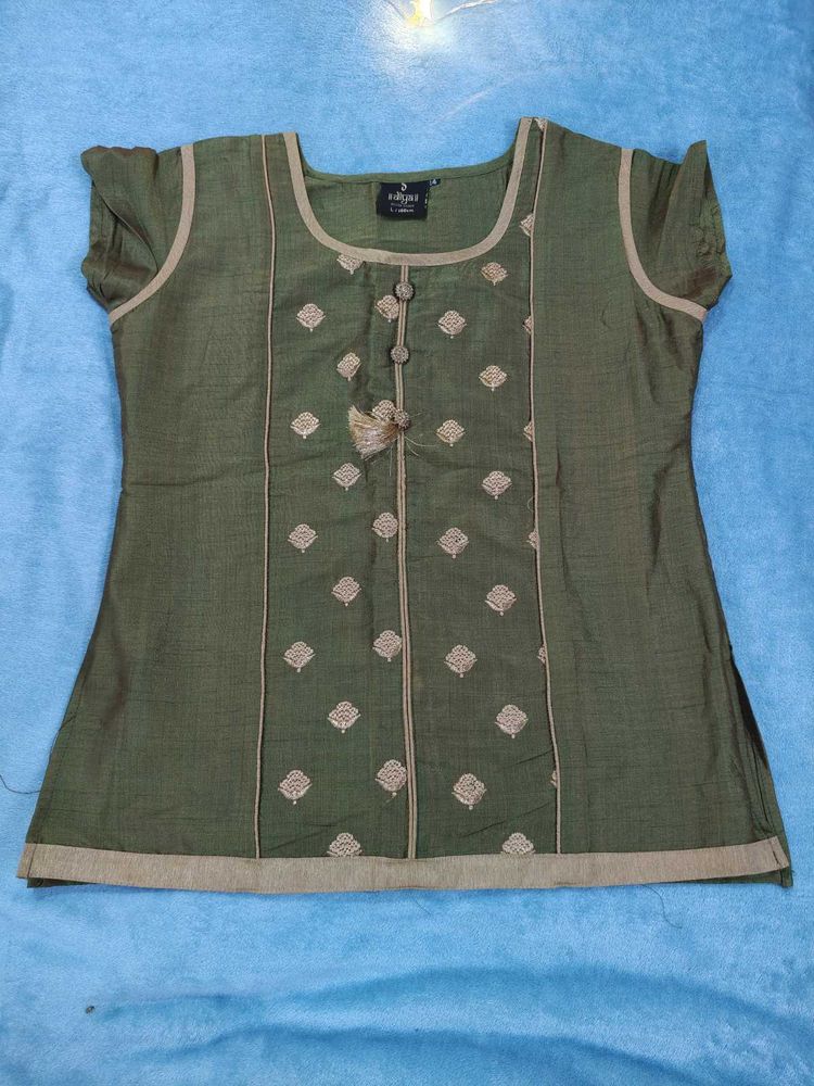 Olive Green Short Kurti