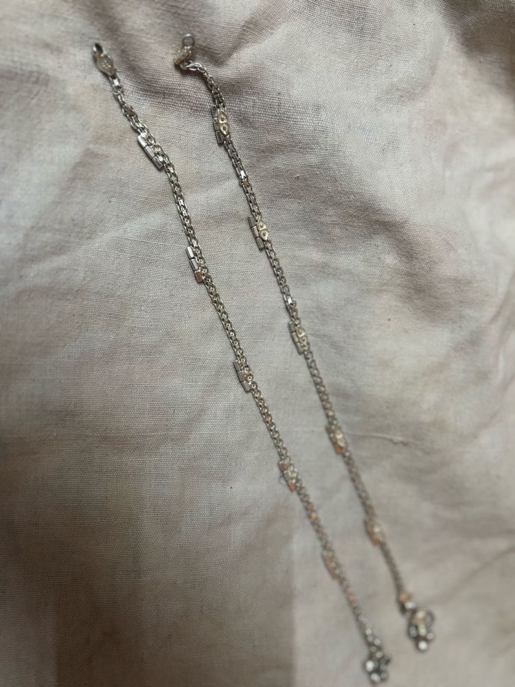 women real silver payal