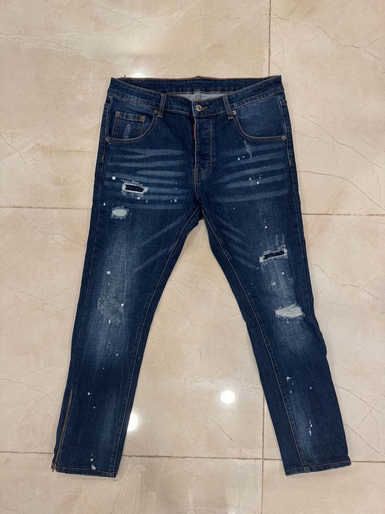 DSQUARED2 Distressed Dark Jeans, 34