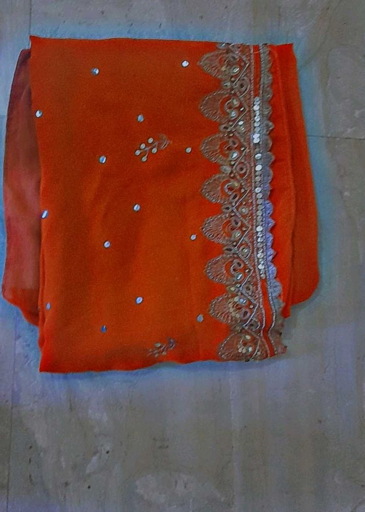 Gorgeous Orange Saree 🧡💫