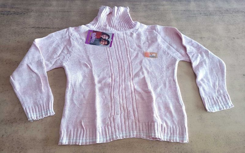 Cute Pink Knit Turtleneck Sweater