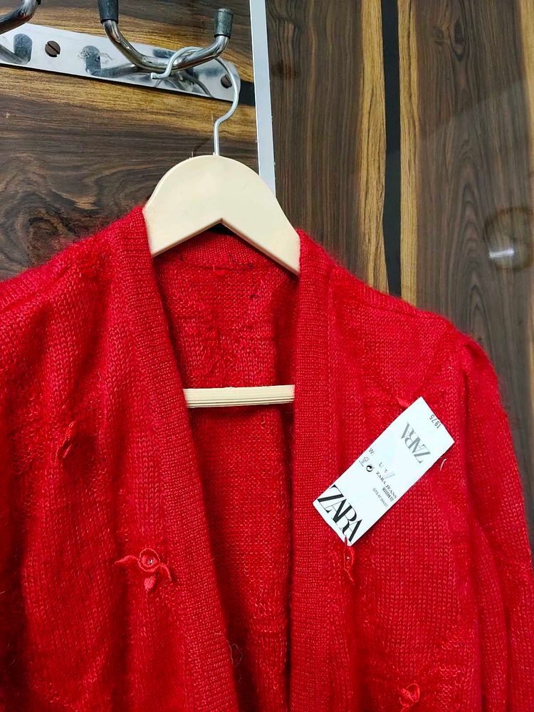 Red Knit Cardigan