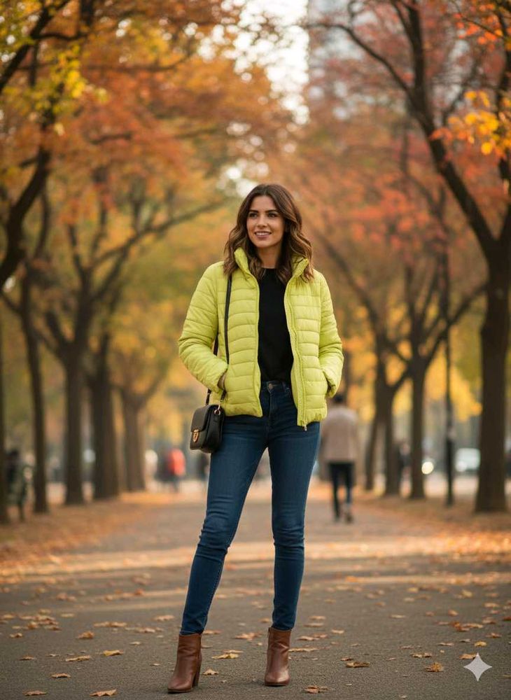 Stylish Yellow Puffer Jacket