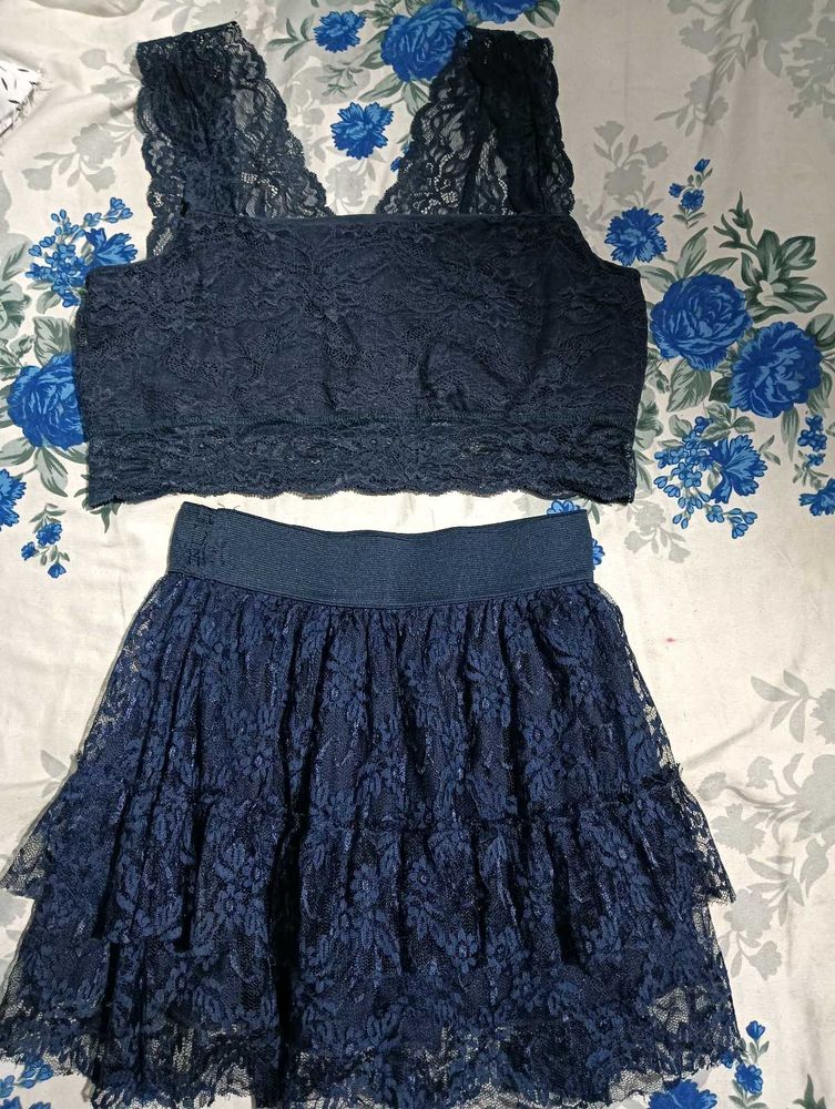 Lace Crop Top &amp; Skirt Set 36,30