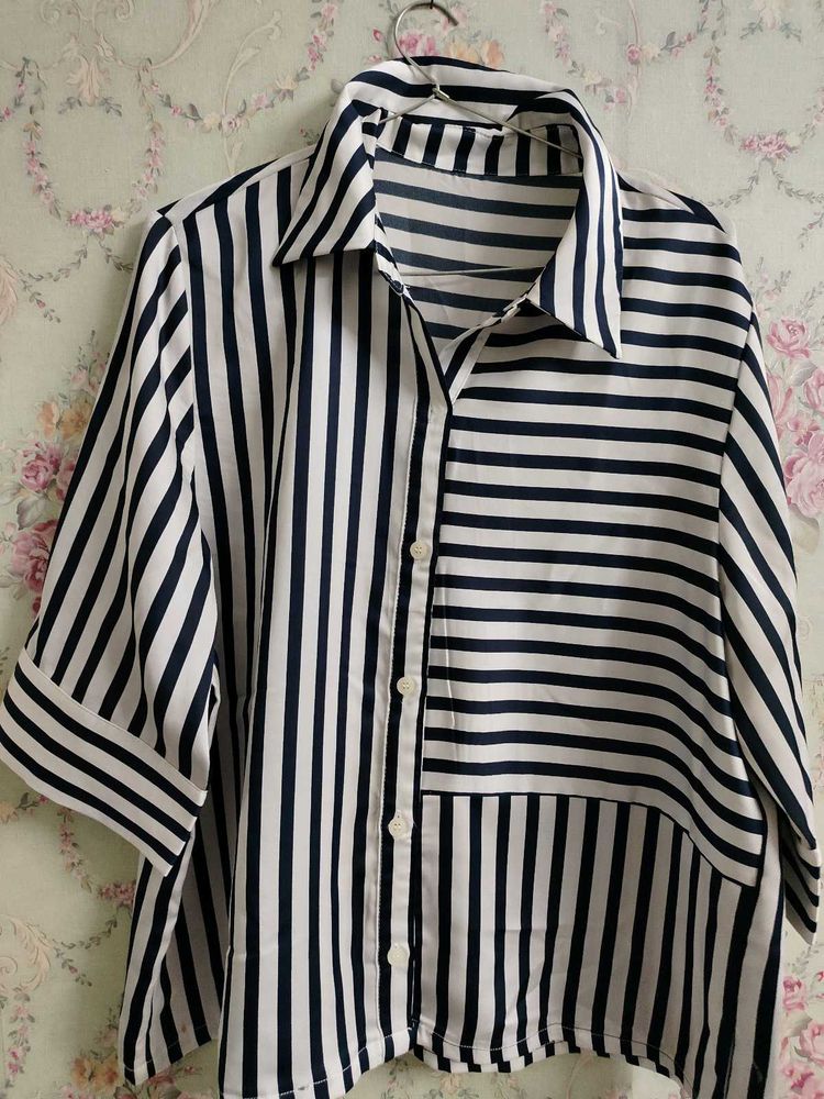 Striped Satin Shirt
