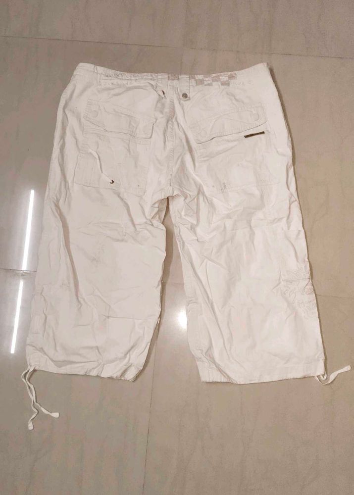 White Cargo Bermuda Shorts