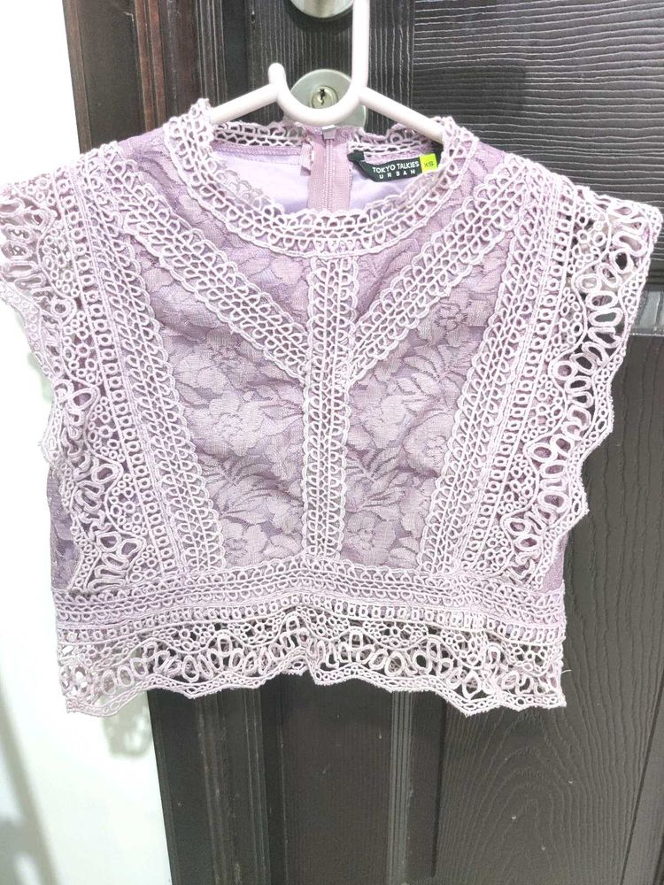 Lace Crop Top - Romantic Lavender