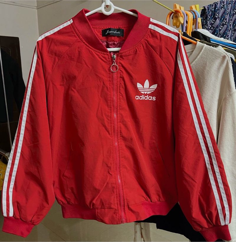 Adidas Red Bomber Jacket