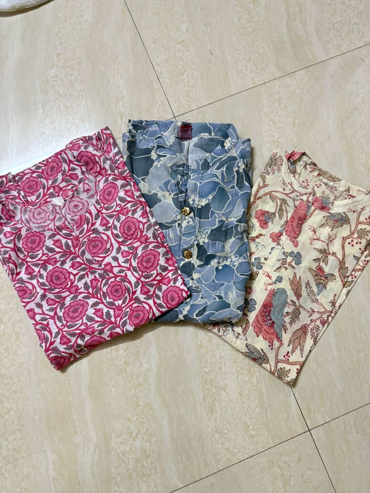 COMBO of three short Kurtis