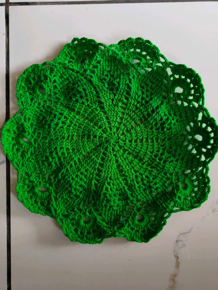 Green Crocheted Doily