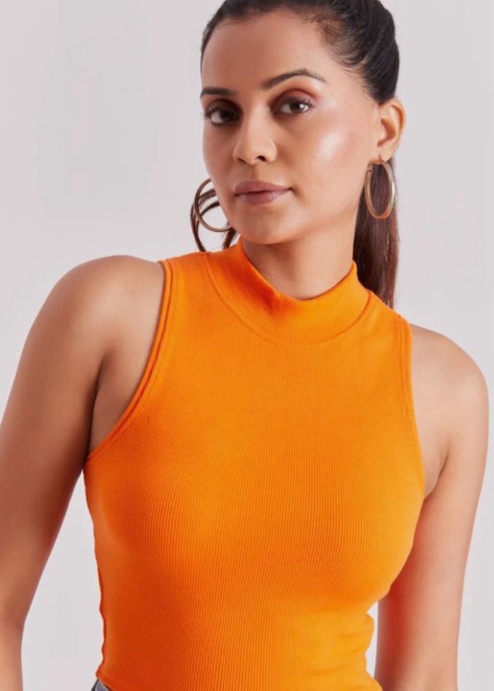 Sleeveless Orange Tank Top