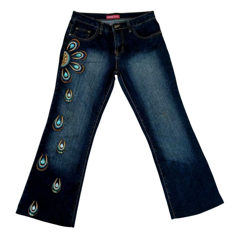 Y2k Embellished bootcut Denim Jeans