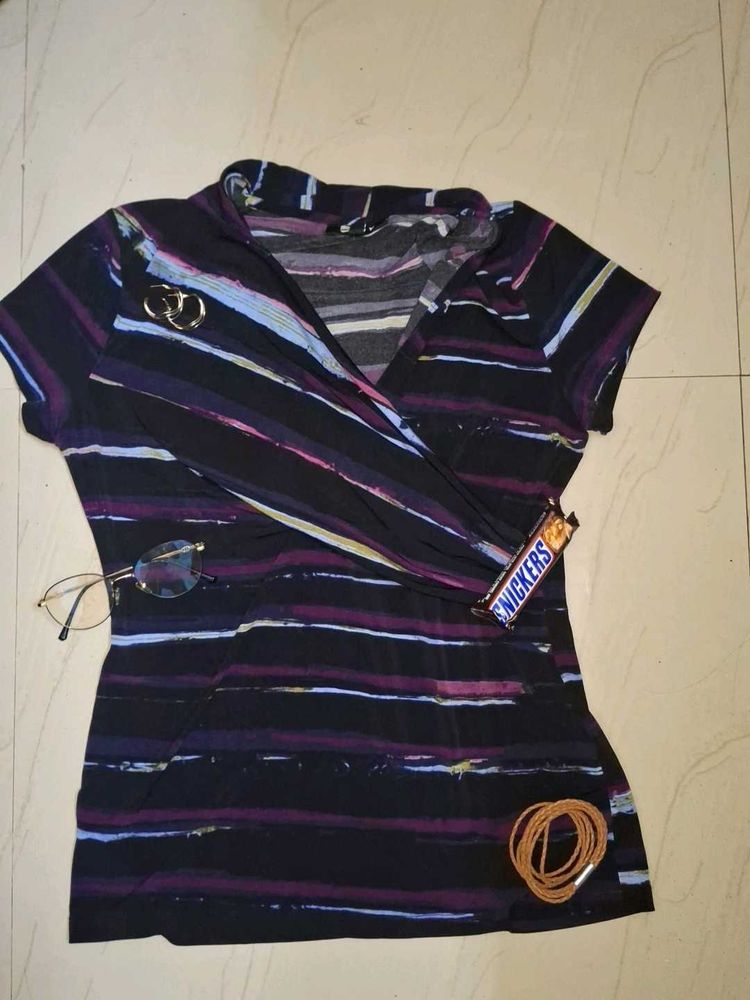 Striped V-Neck Top