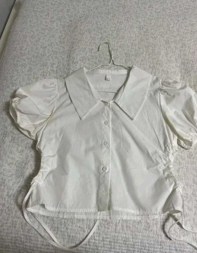 White Puff Sleeve Top