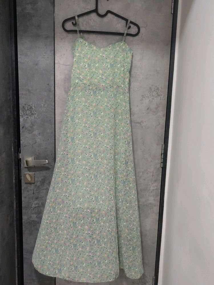 Green Summer Floral Dress 💚