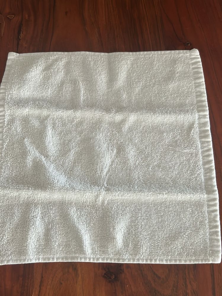 3 Pieces White Hand Towel Cotton Medium Size