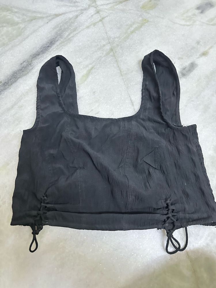 Black Cropped Tank Top