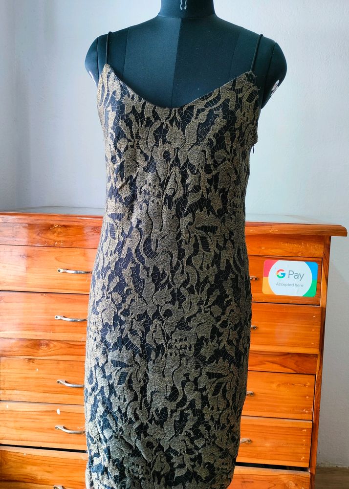Lace Overlay Slip Dress