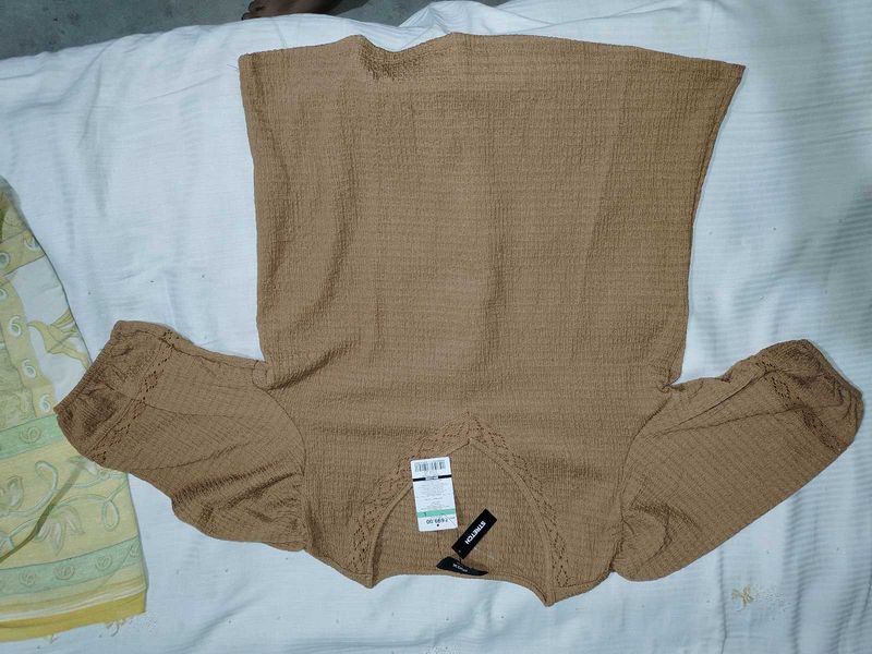 Brown Knit Top