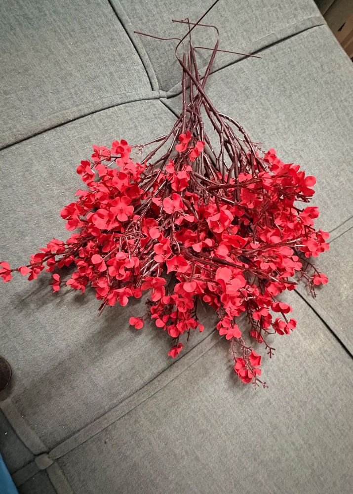 Red Artificial Floral Branch