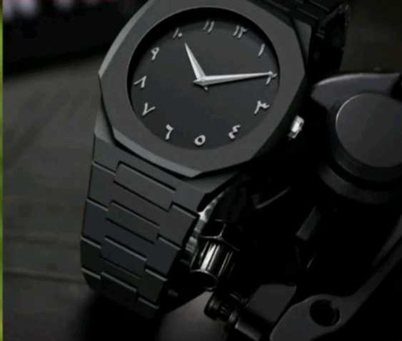Luxury Black Arabic Dial Watch – Stainless Steel