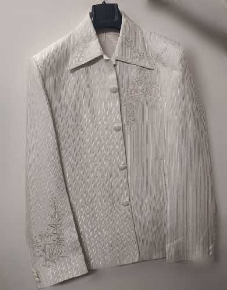 Elegant Embroidered White Glittering Suit