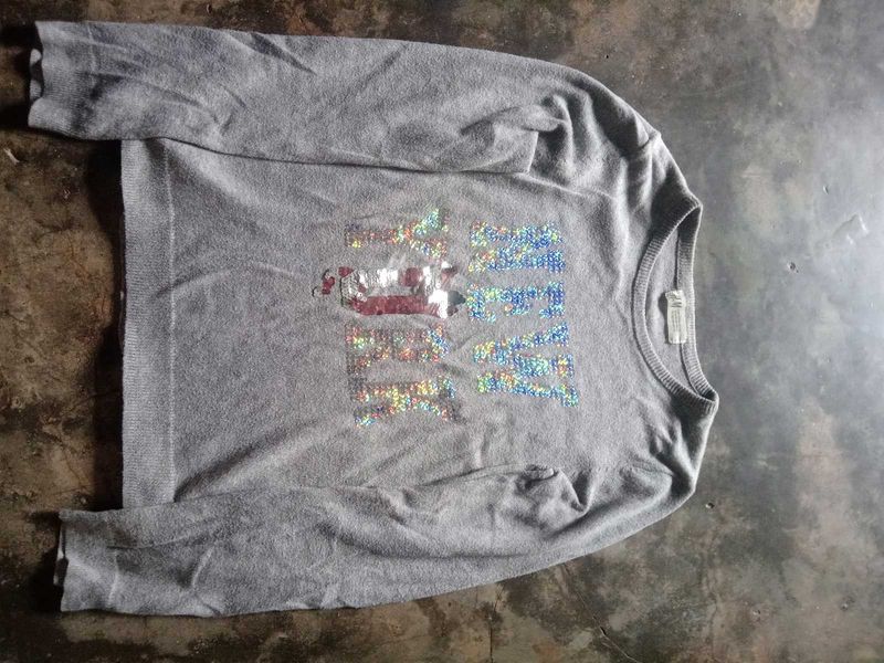 Sparkly Grey Long Sleeve Top