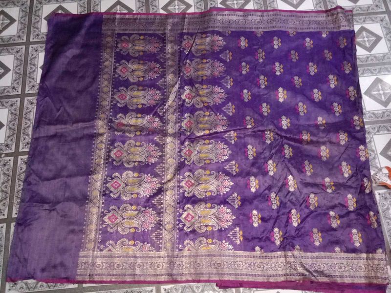 Purple Banarasi saree