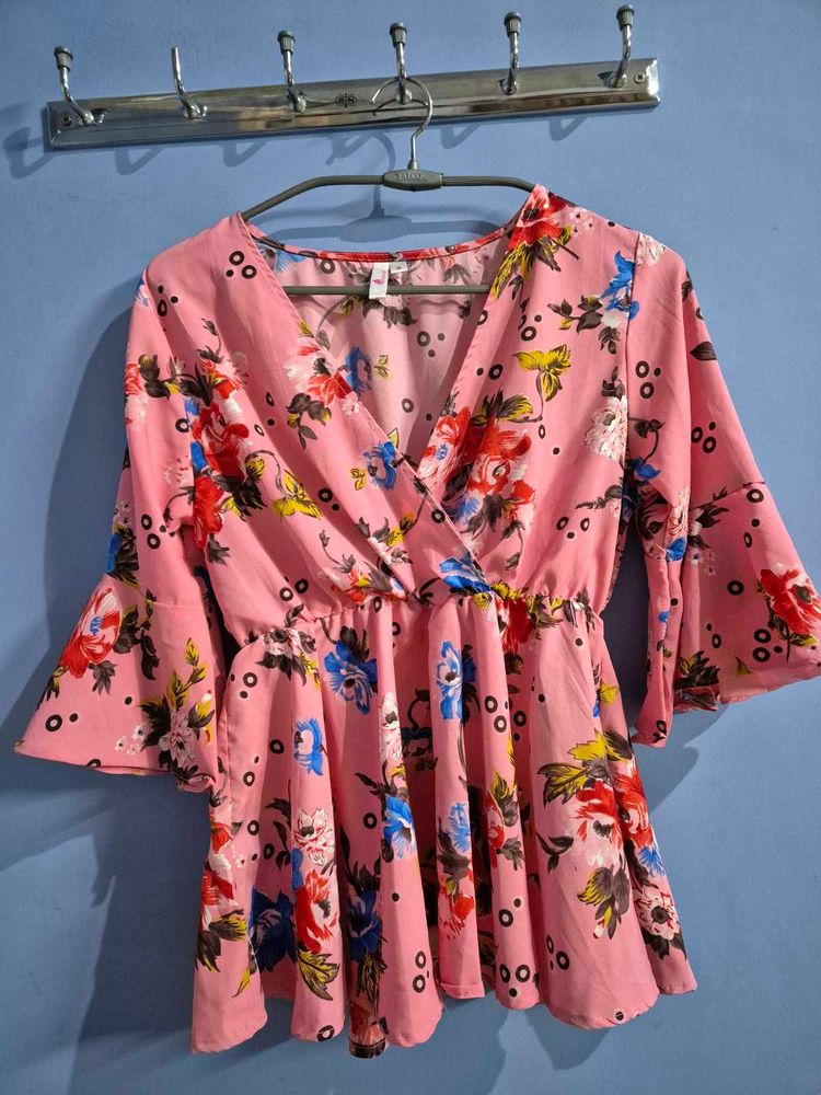 Floral Print V-Neck Top