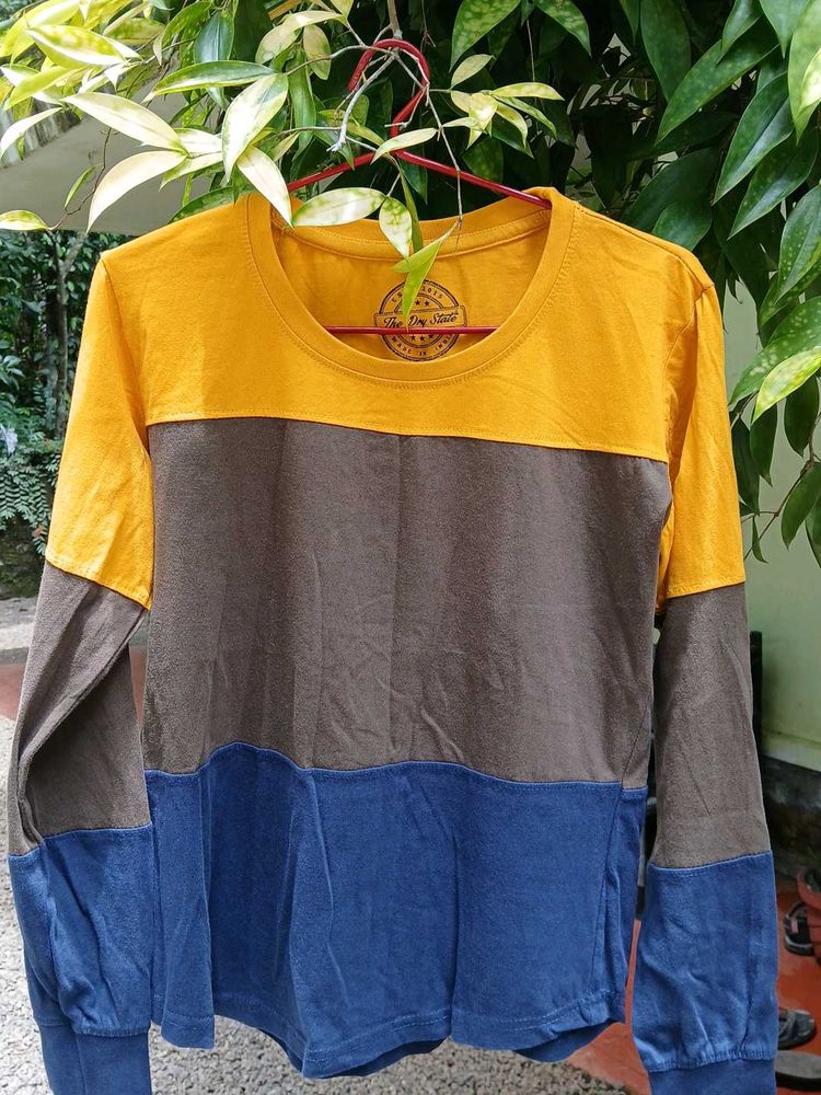 Color Block Long Sleeve T-Shirt