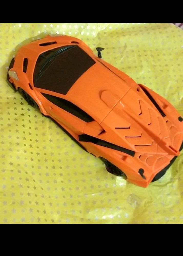 Vibrant Orange Coloured Car Toy Battery Operated