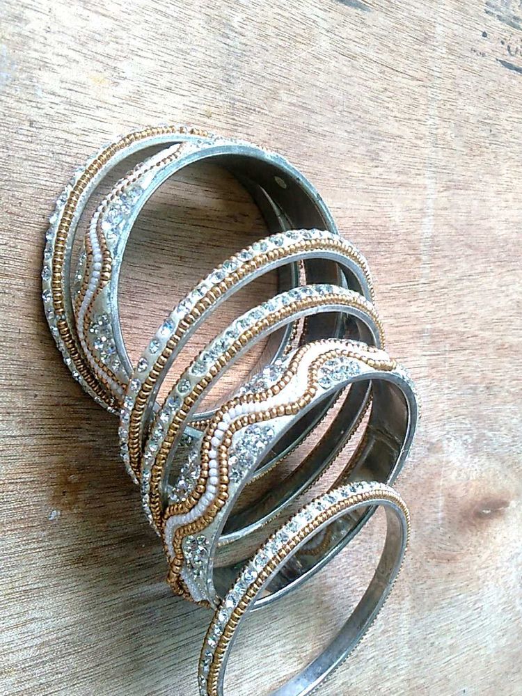 White Stone Bangle