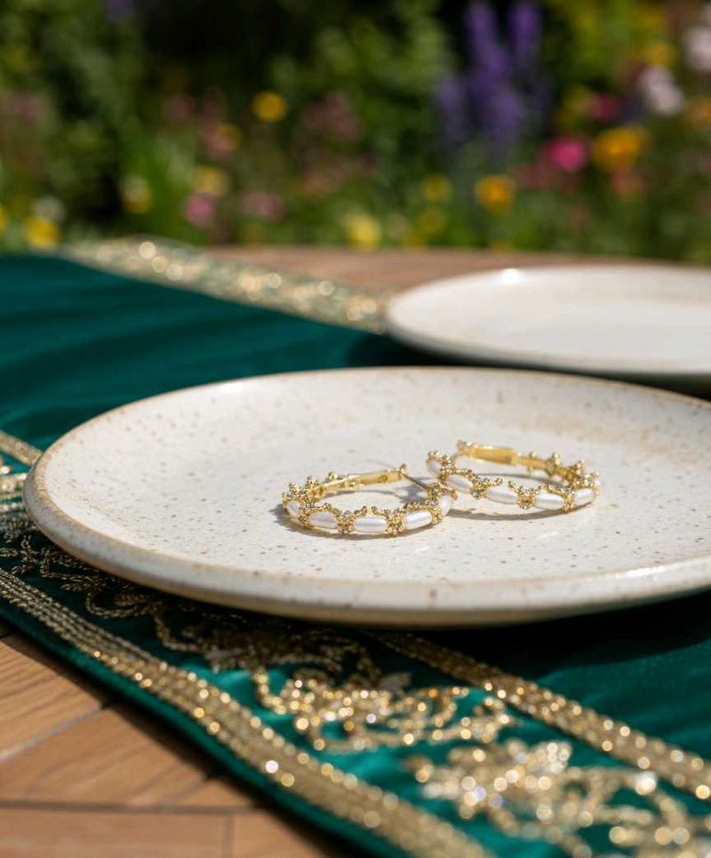 Golden hoop earrings