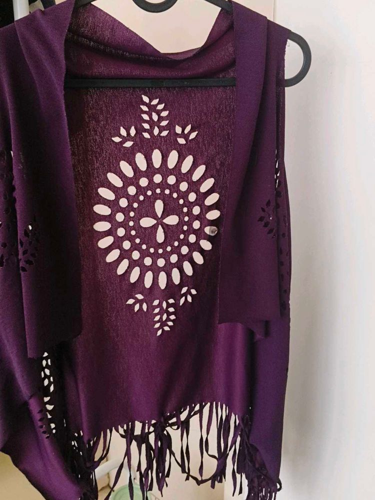 Purple Fringed Vest