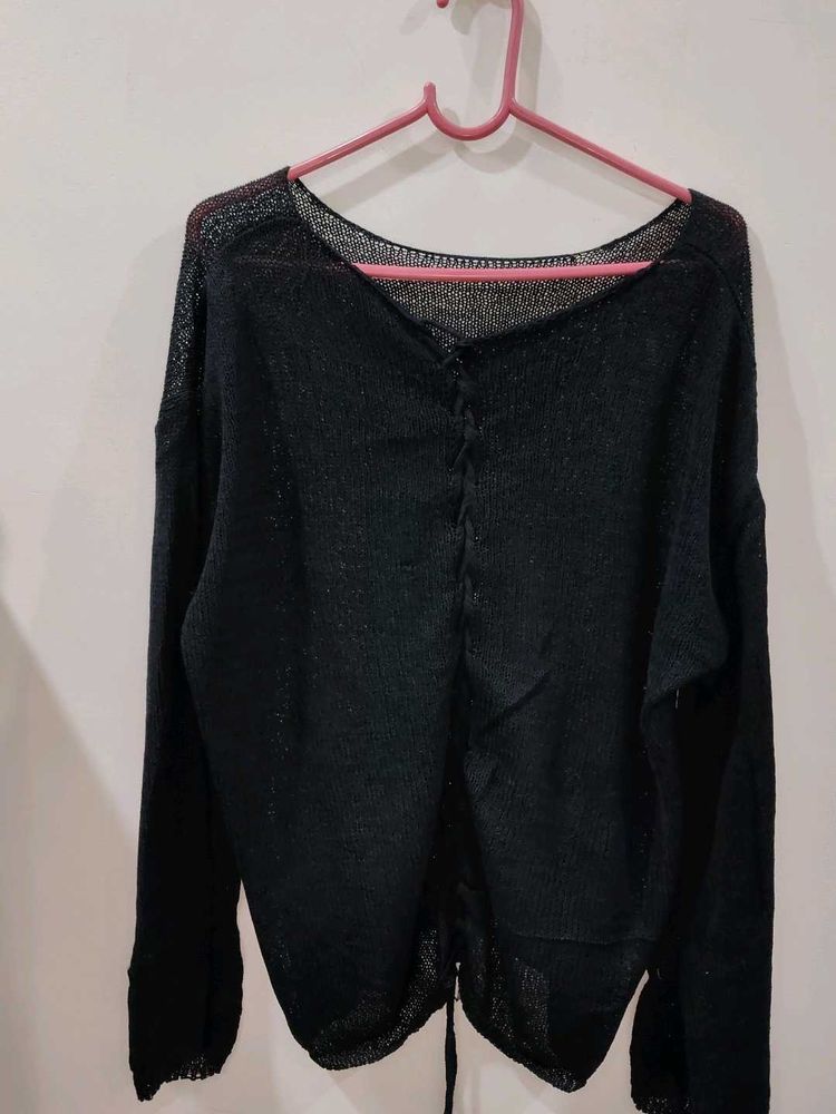 Stylish Black Knit Top
