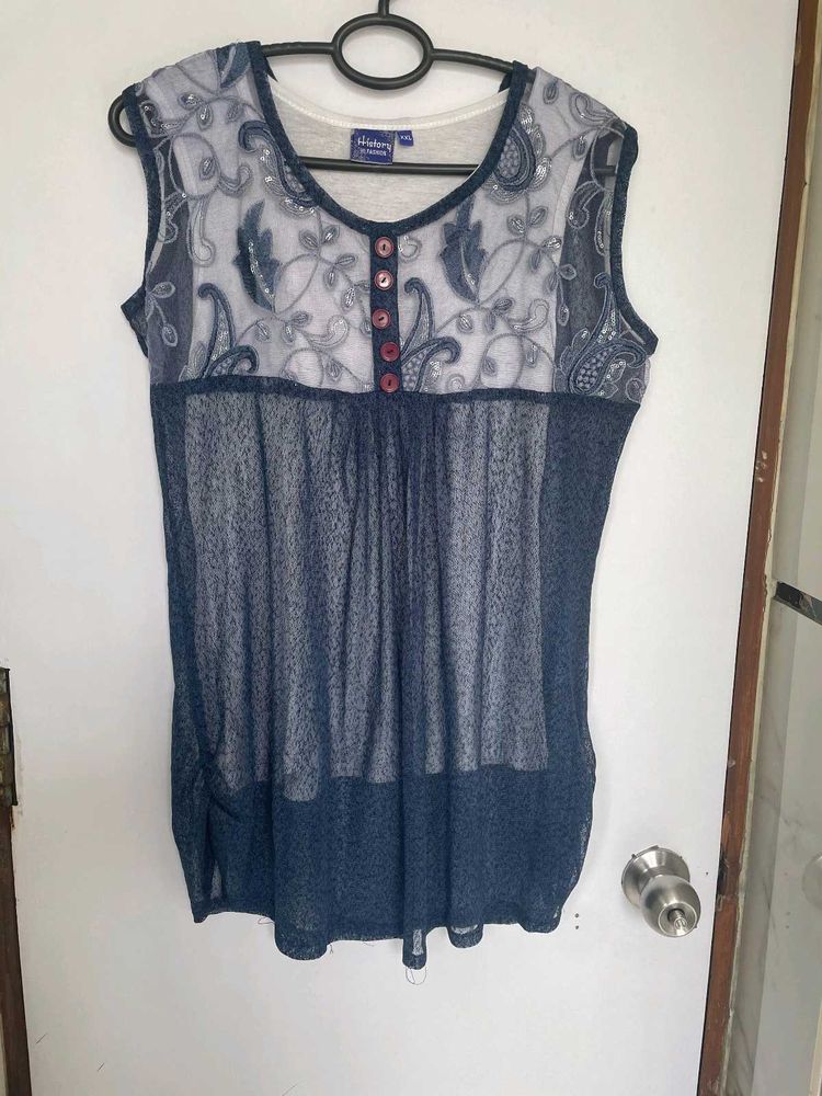 Paisley Sheer Sleeveless Top