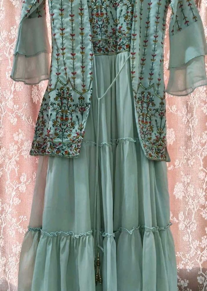 Elegant Embroidered Dress with Jacket