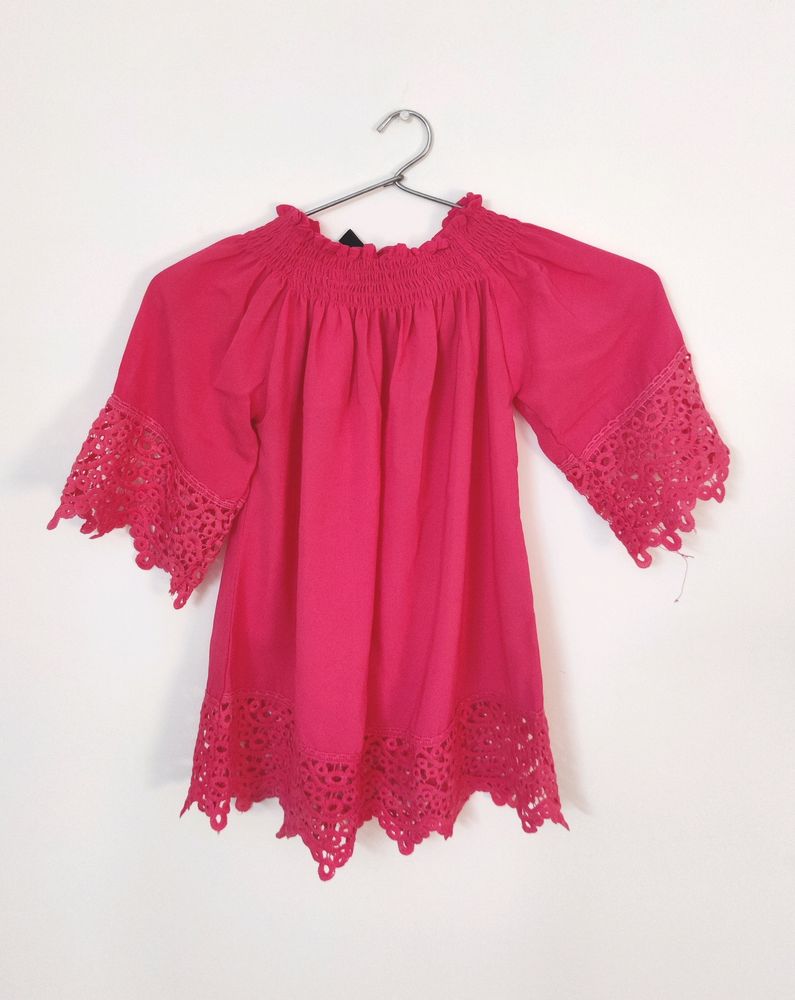 Pink Off Shoulder Top