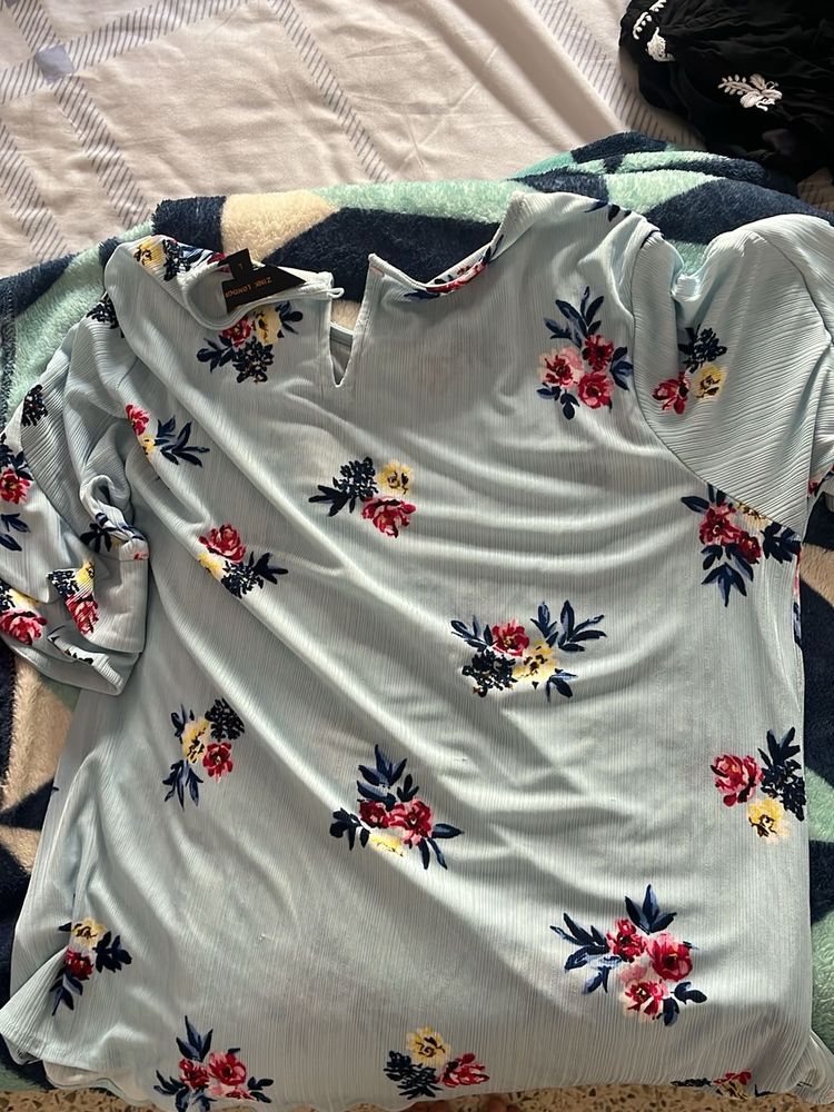 Floral Print Top - Sz. Unknown