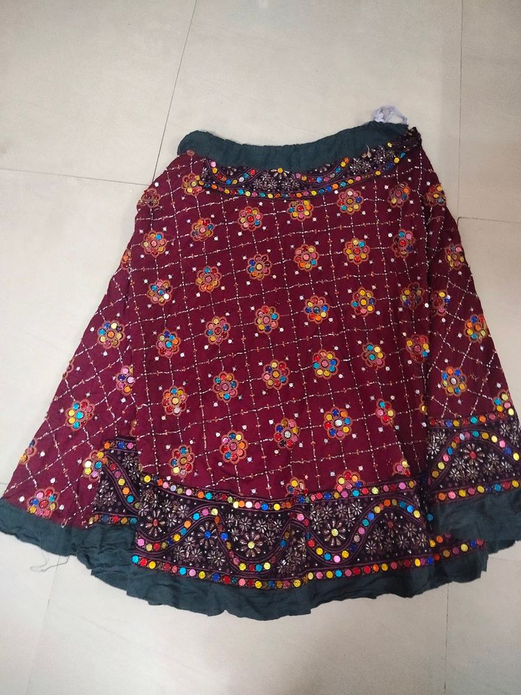Gujrati Ethnic Skirt With Heavy Embroidery