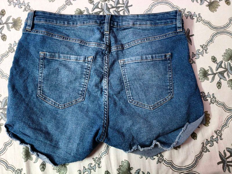 Denim Shorts - Cuffed Hem