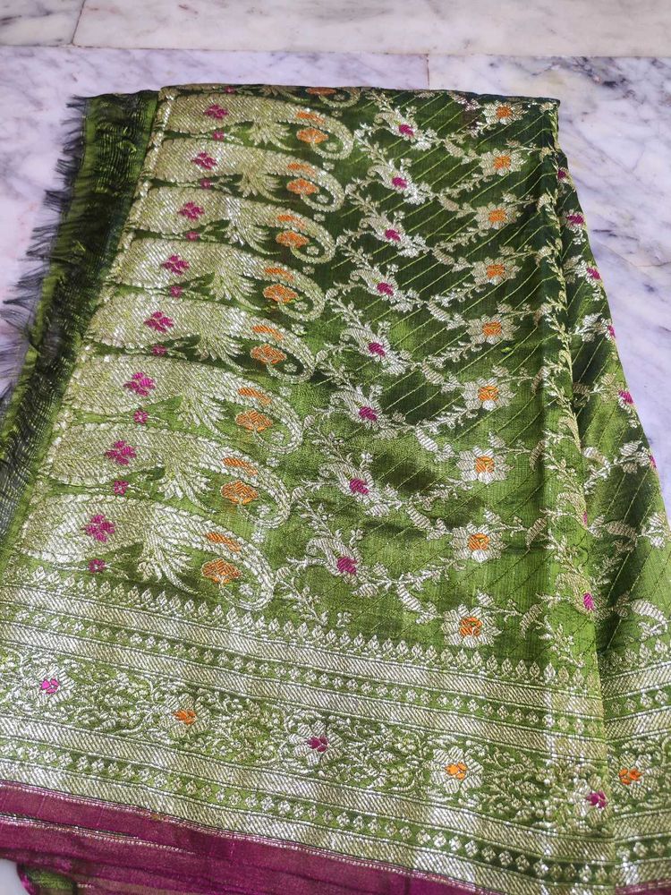 Banarasi Silky Green Kattan Saree