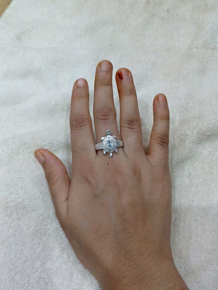 Silver Turtle Ring (Centre Stone Ocean Inspired)🩵