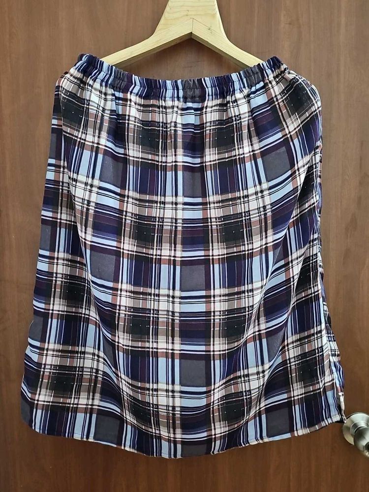 Plaid Midi Skirt