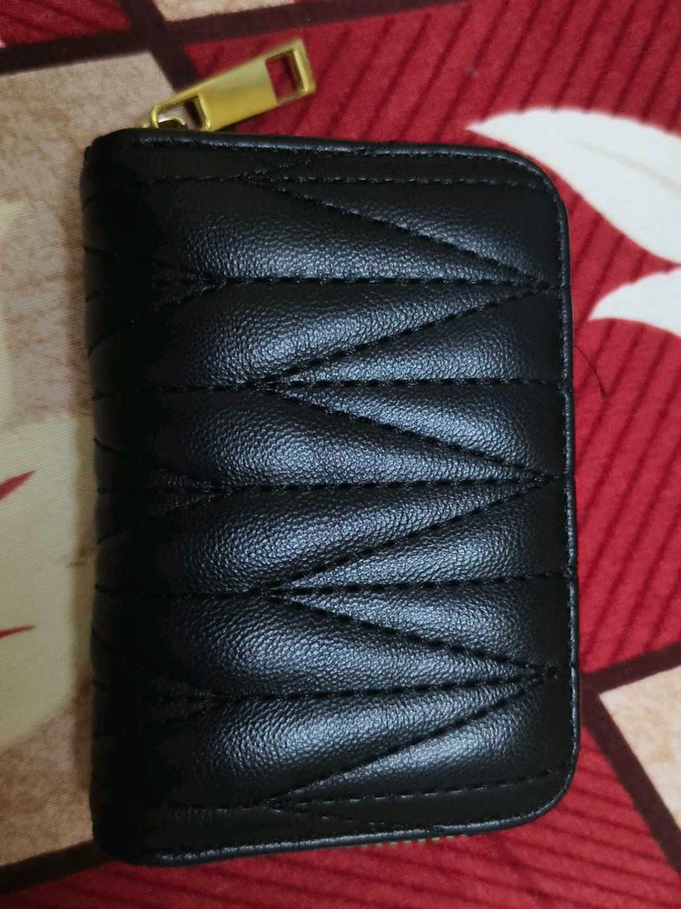 Quilted Black Card Holder