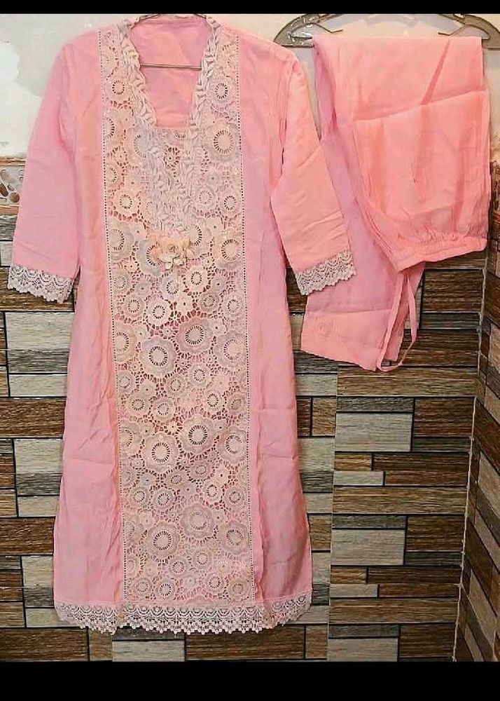 pakistani pink kurta set