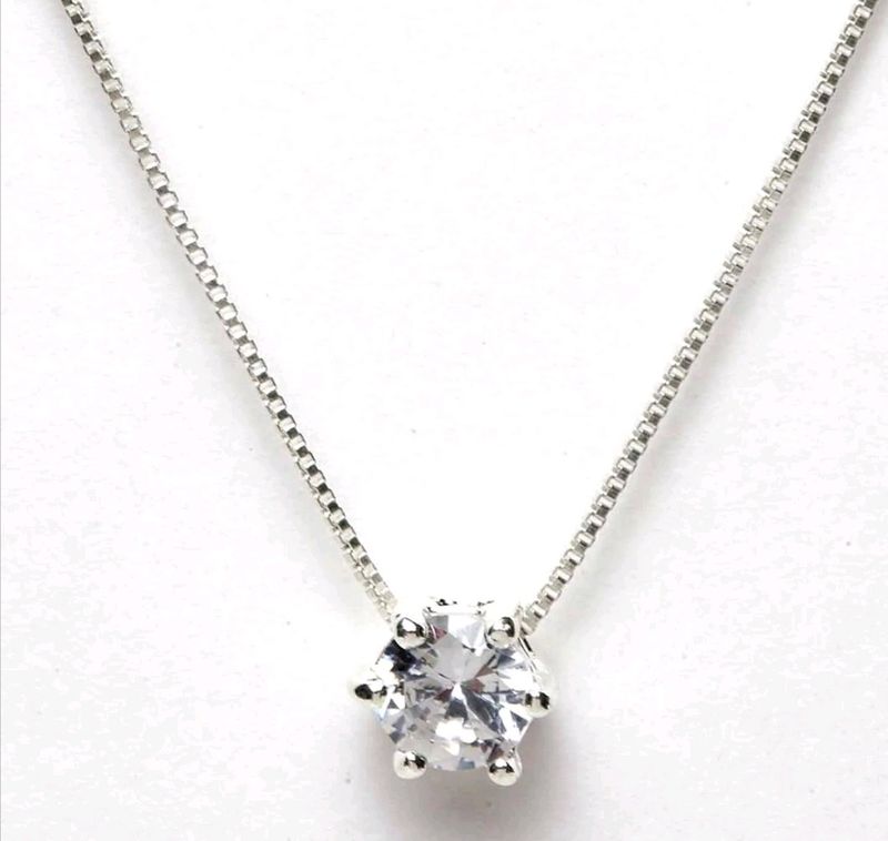 9 To 5 Silver Pendant With Diamond